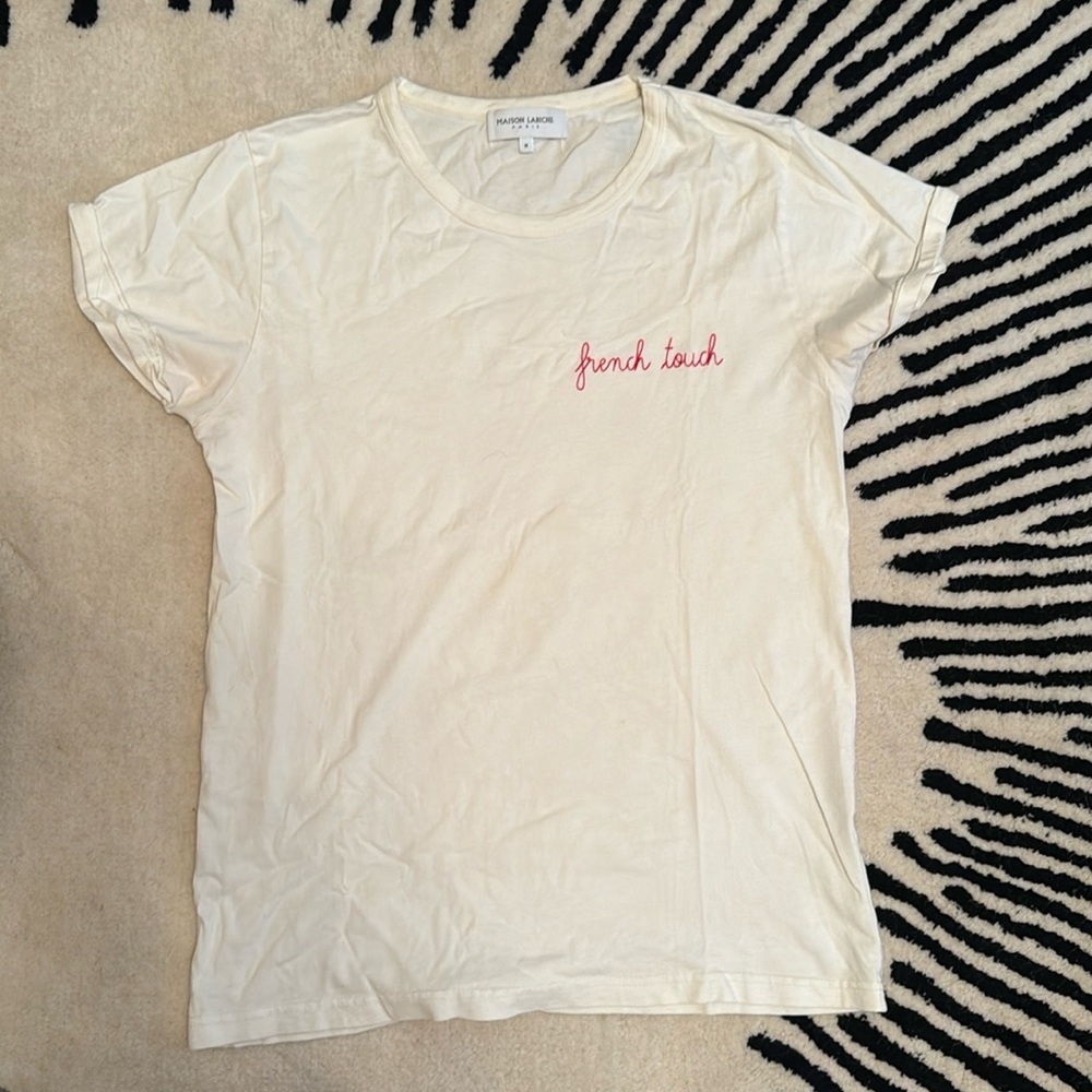 Men’s Cream Maison Labiche T shirt Tee. Size Medium